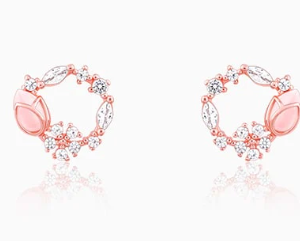 Rose Gold Drop Wreath Studs