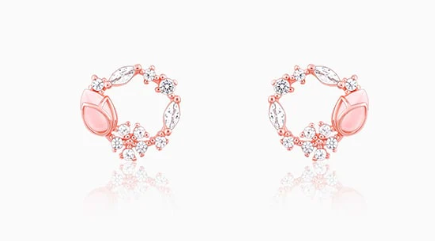 Rose Gold Drop Wreath Studs