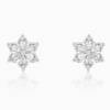 Silver Flowery Snowflake Studs